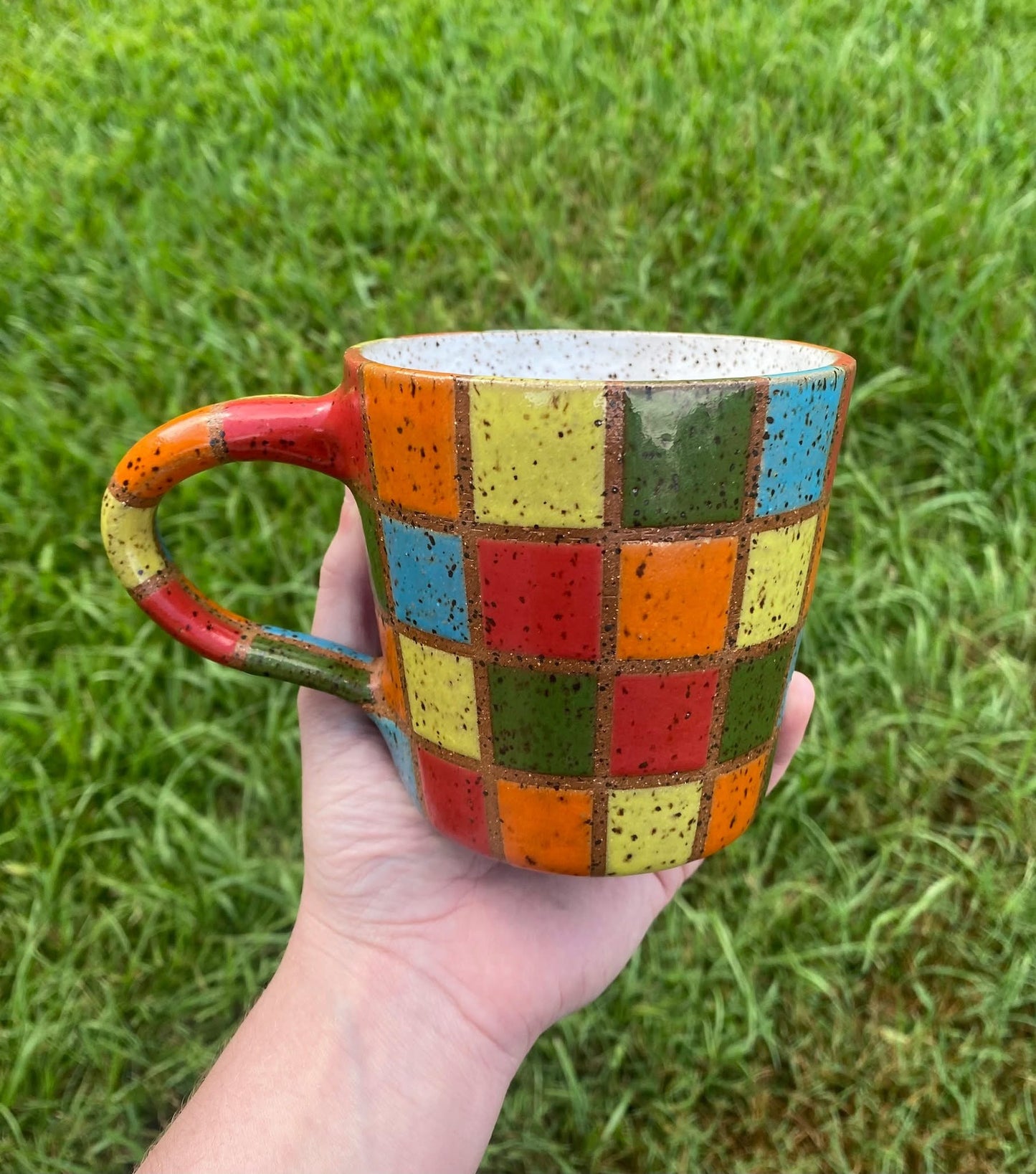 Rainbow Checkered Mug