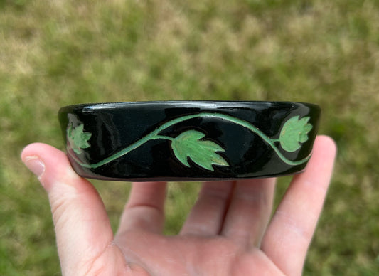 Hand Carved Pumpkin & Vine Trinket Dish