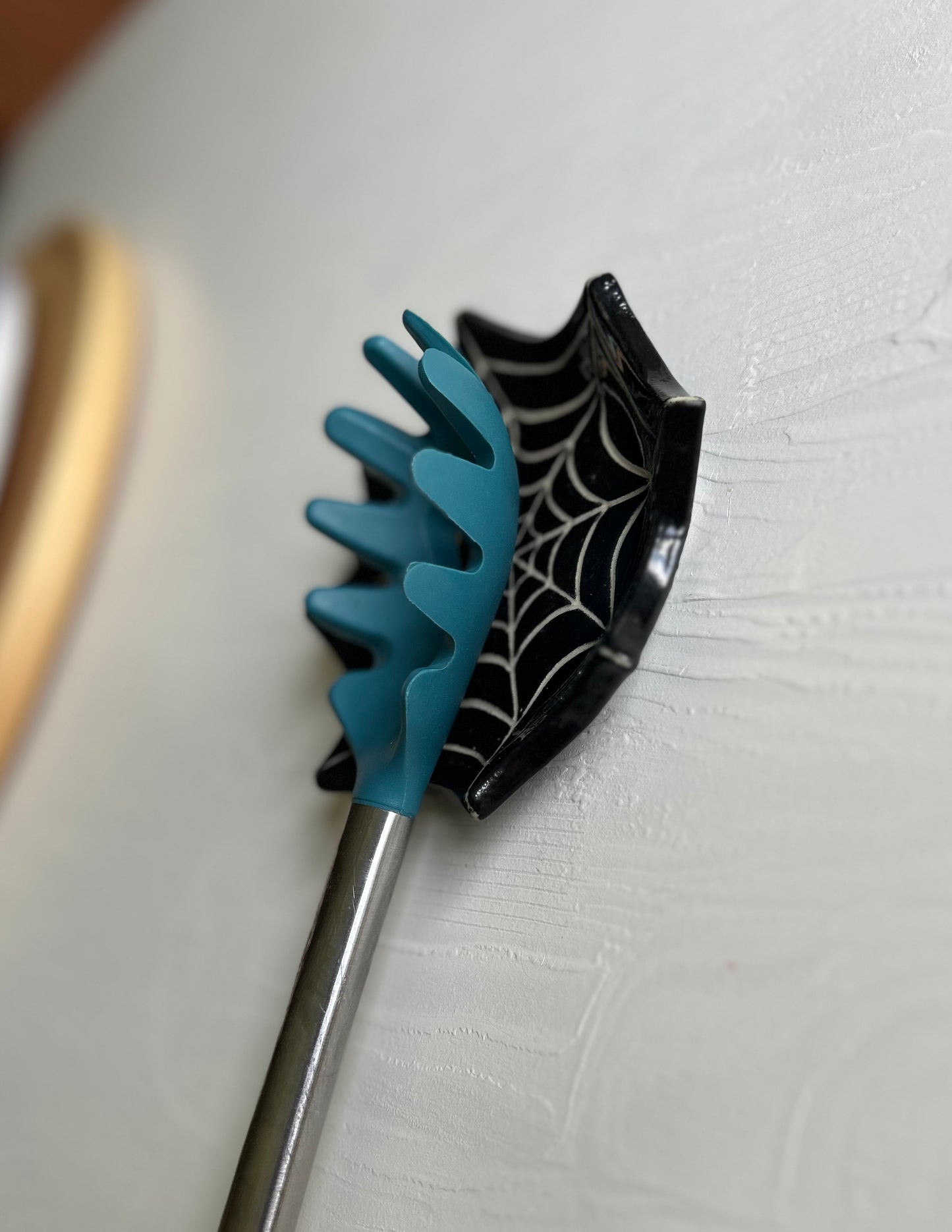 Hand Carved Spider Web Trinket Dish/Spoon Rest