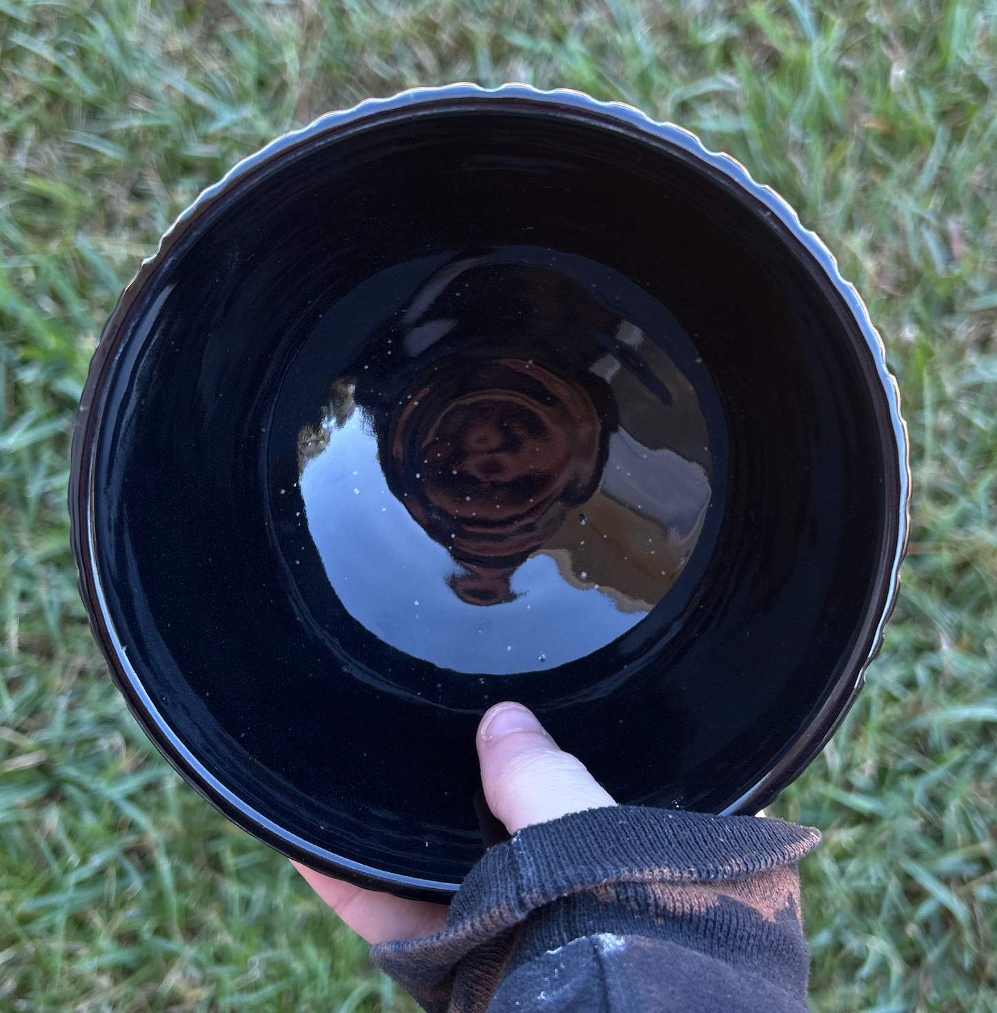 Hand Carved Black & Blue Bowl