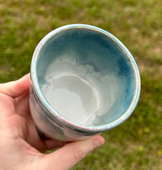 Teal Cream Small Cup