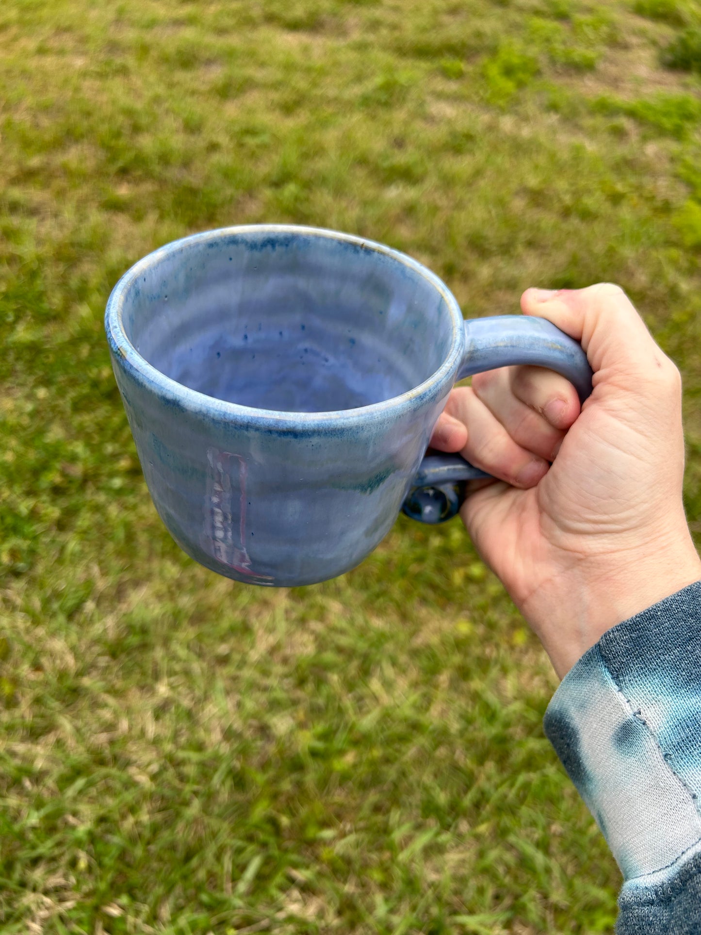 Blue Swirl Handle Mug