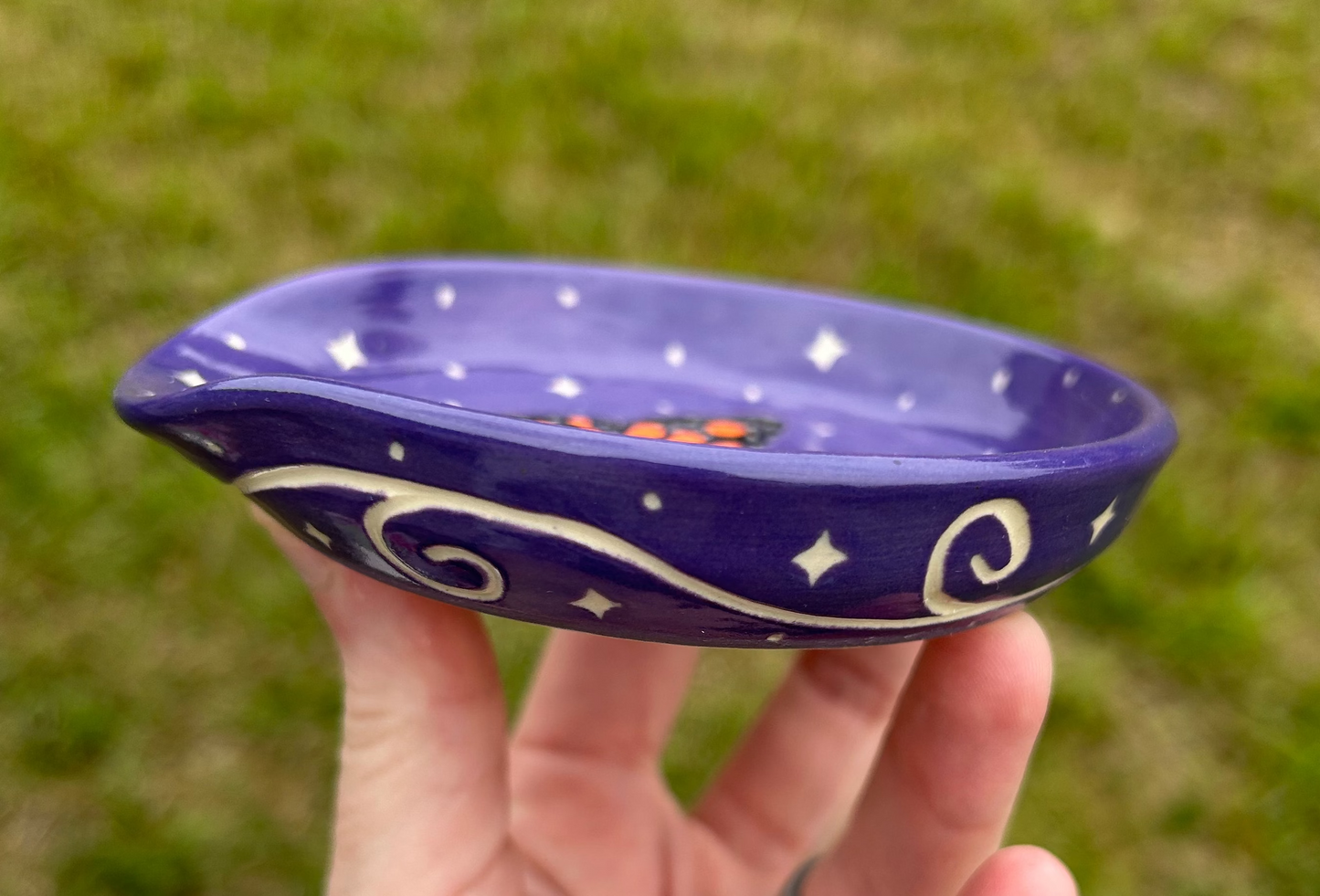 Hand Carved Butterfly Spoon Rest