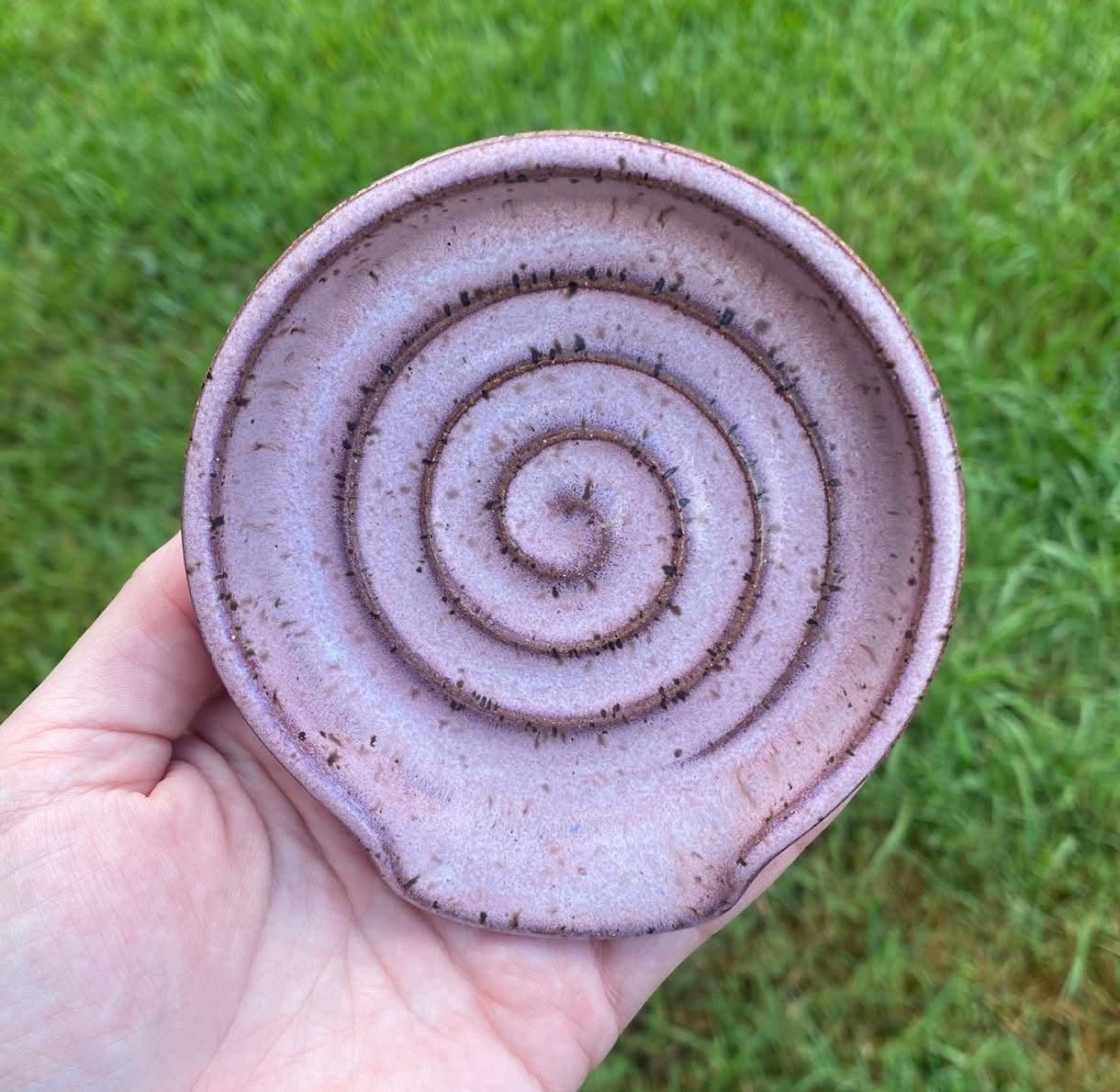 Pink Speckled Spoon Rest