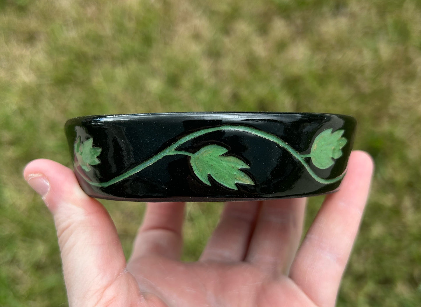 Hand Carved Pumpkin & Vine Trinket Dish