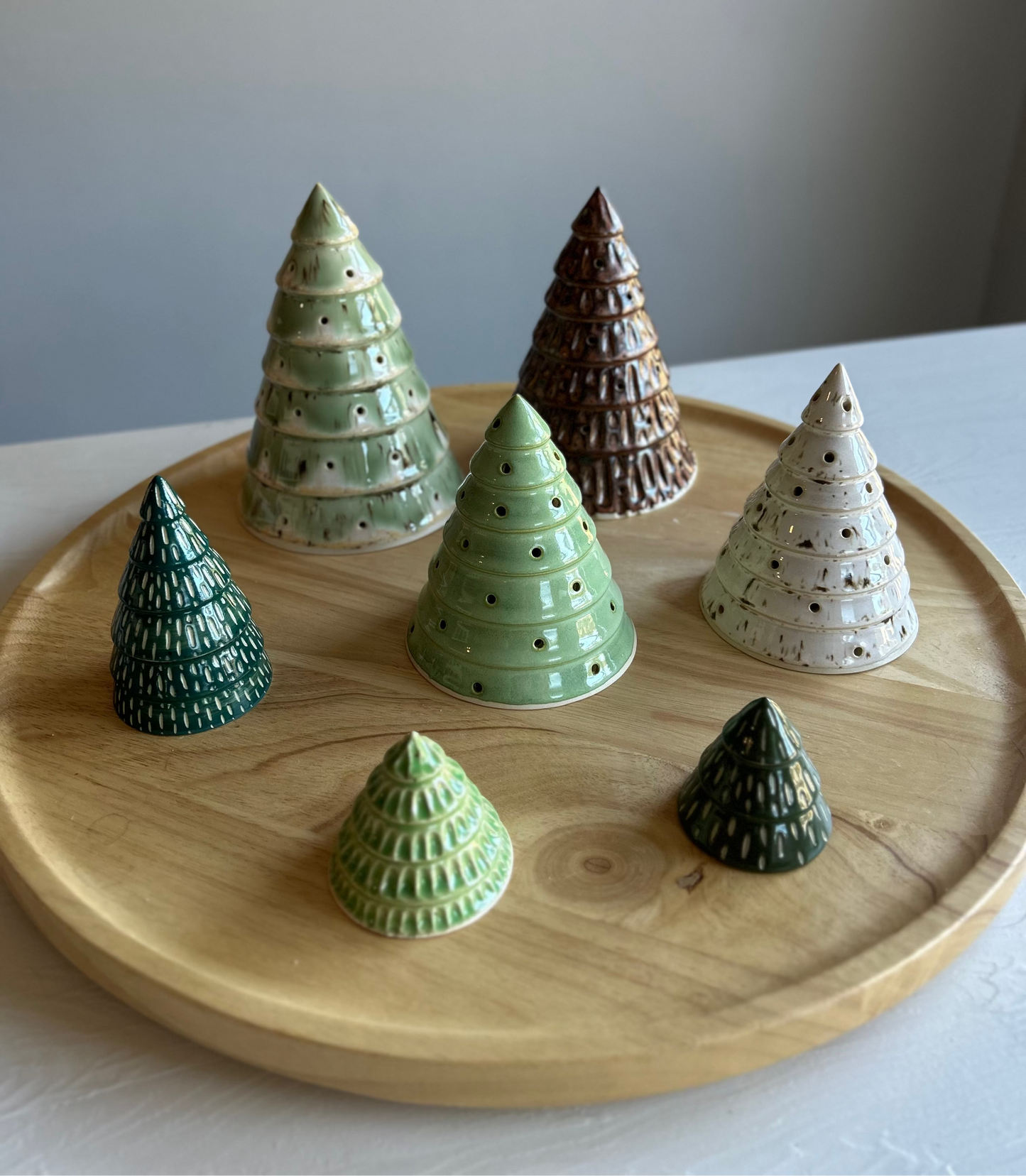 Cream Speckle Christmas Tree Luminary