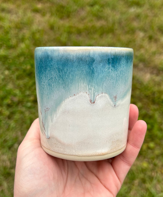 Teal Cream Small Cup
