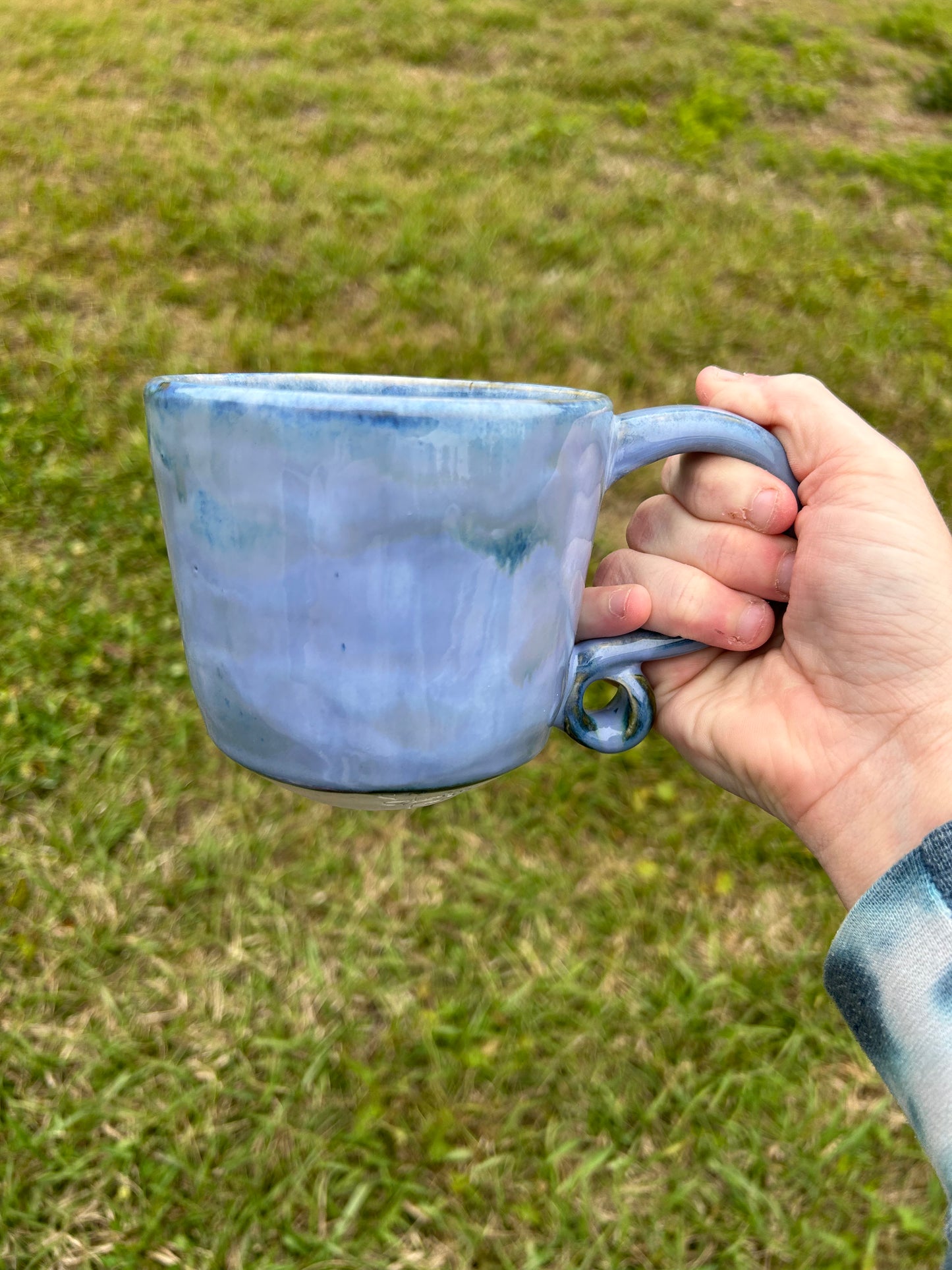Blue Swirl Handle Mug