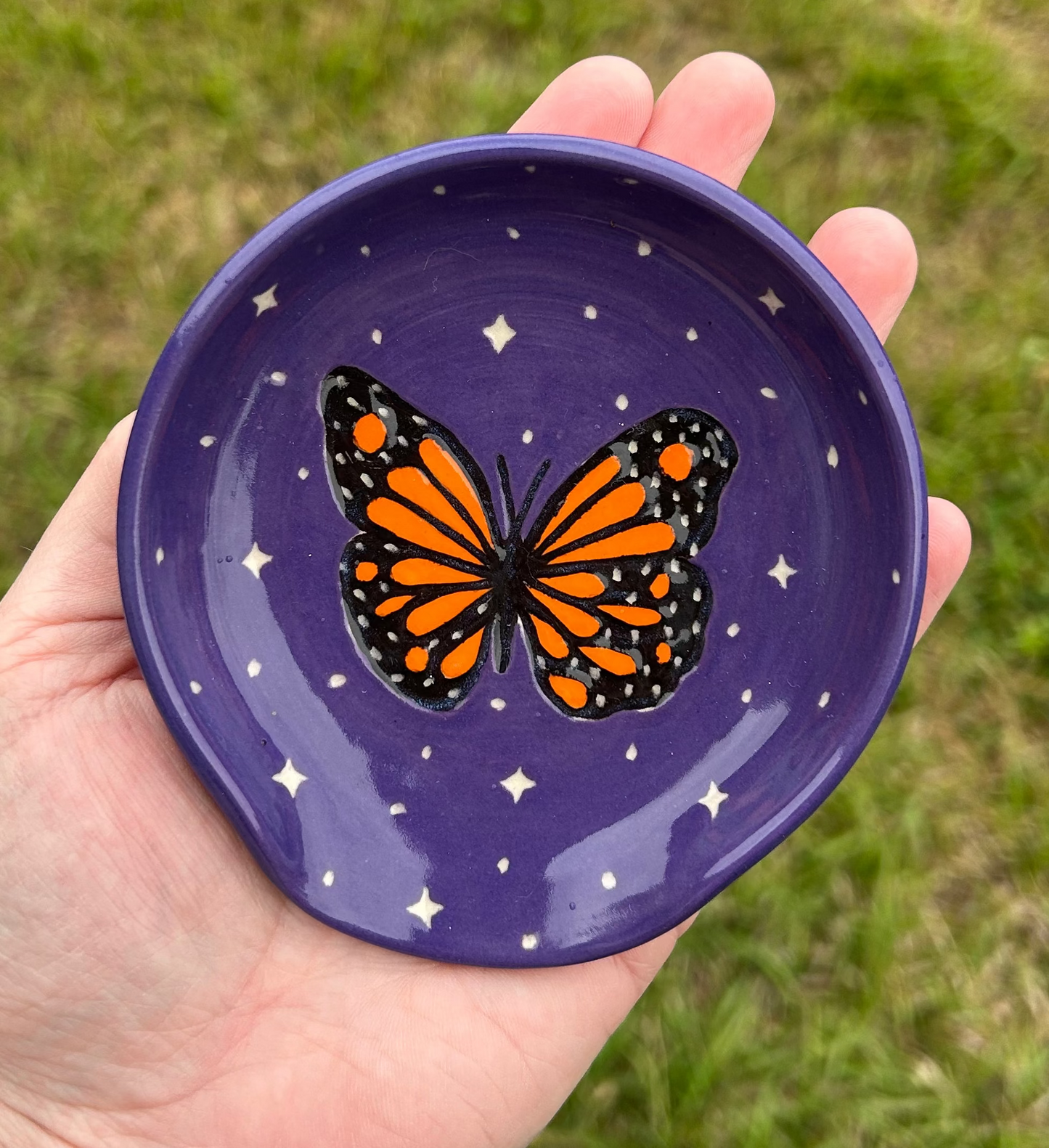 Hand Carved Butterfly Spoon Rest
