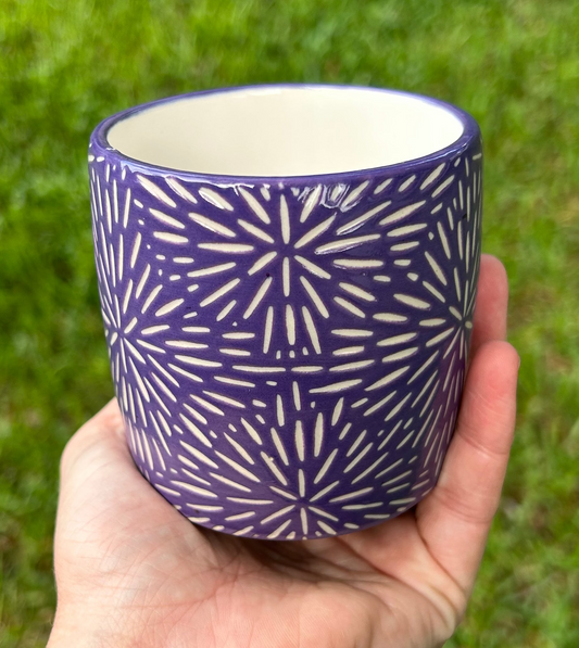 Hand-Carved Purple Burst Small Cup