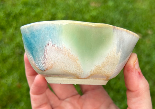 Green, Blue, and Purple Wavy Trinket Dish
