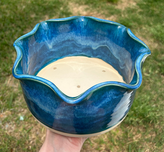 Blue Wavy Planter